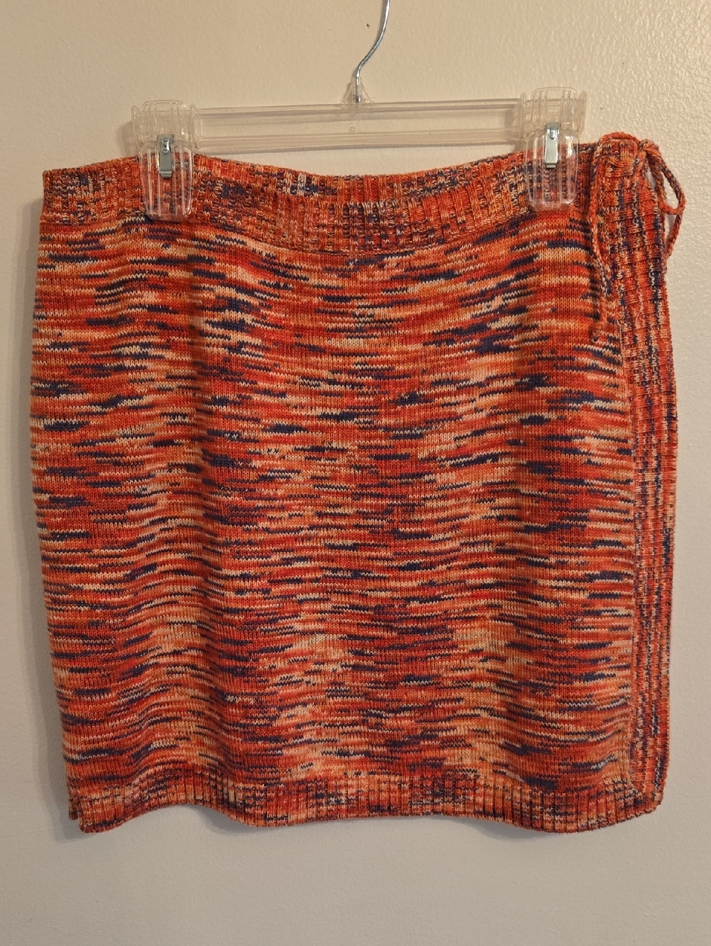 Nine West Womens Knitted Cotton Wrap Mini Skirt Large